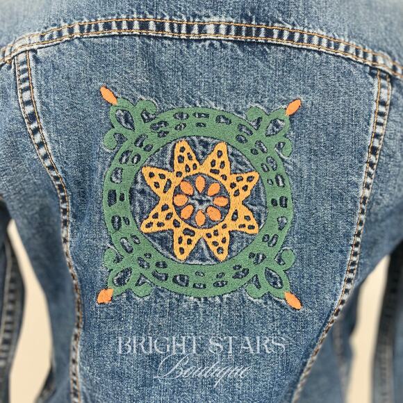 Rare Embroidered Denim Jacket ASO Joey Potter Dawsons Creek Vintage Casual - Picture 6 of 8